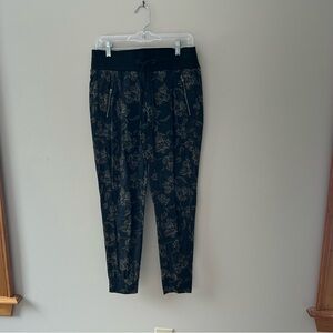 Floral Black and Green Joggers